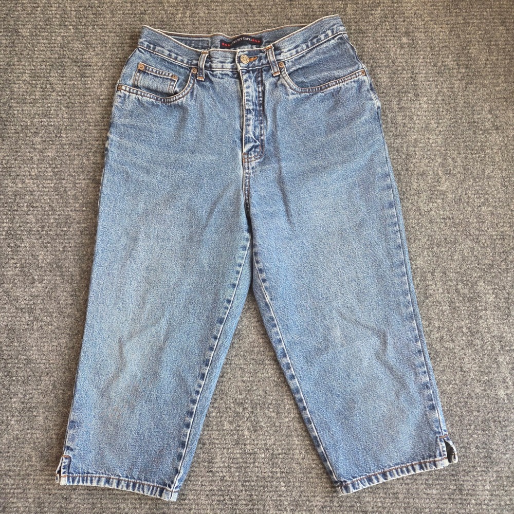 Vintage Y2K 90s Bill Blass Jeanswear High Rise Capri Denim Jeans Medium Wash 8P
